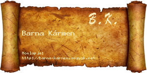 Barna Kármen névjegykártya