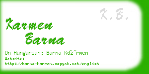 karmen barna business card